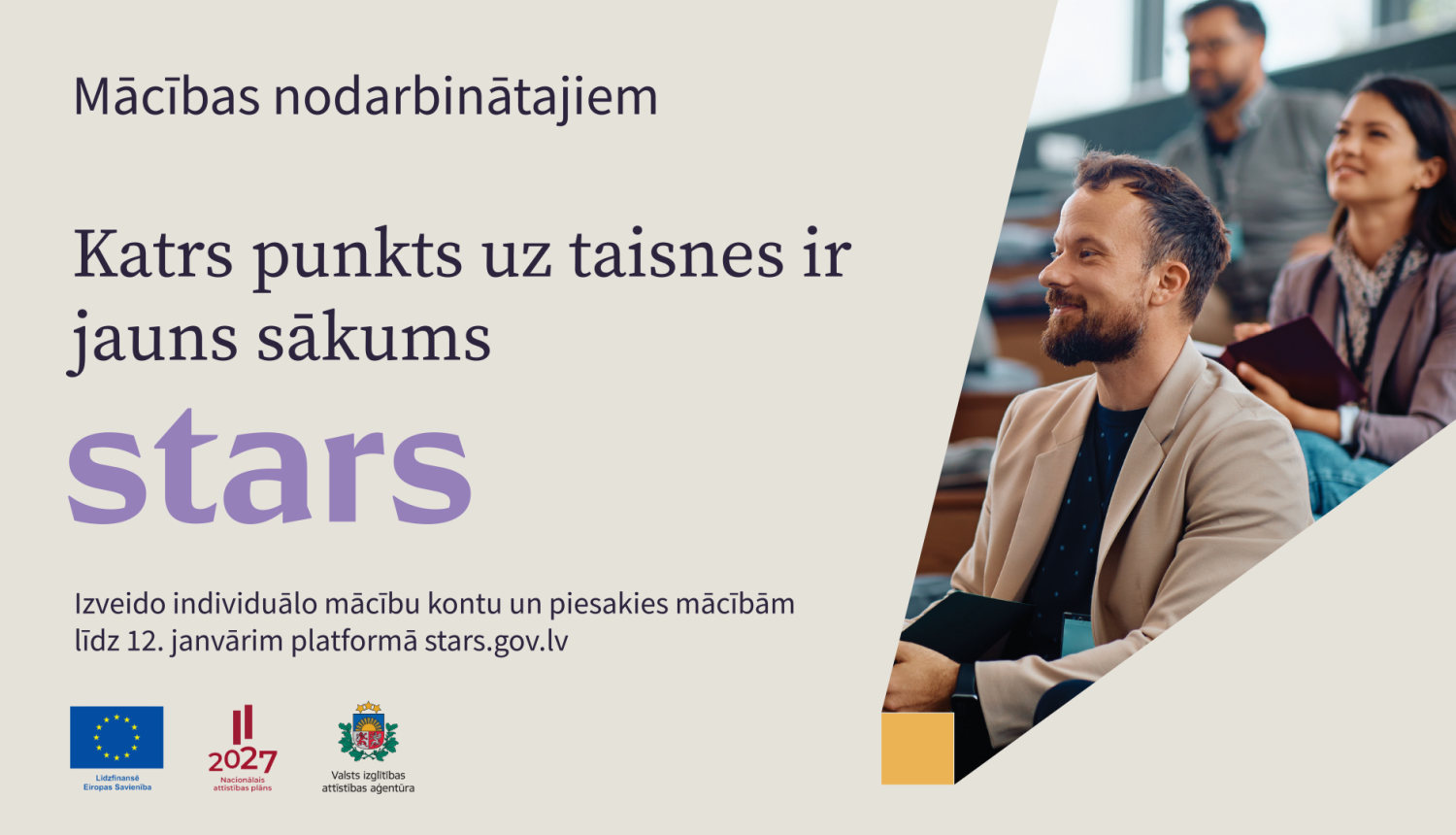 Pieteikšanās projektā Mācības nodarbinātajiem