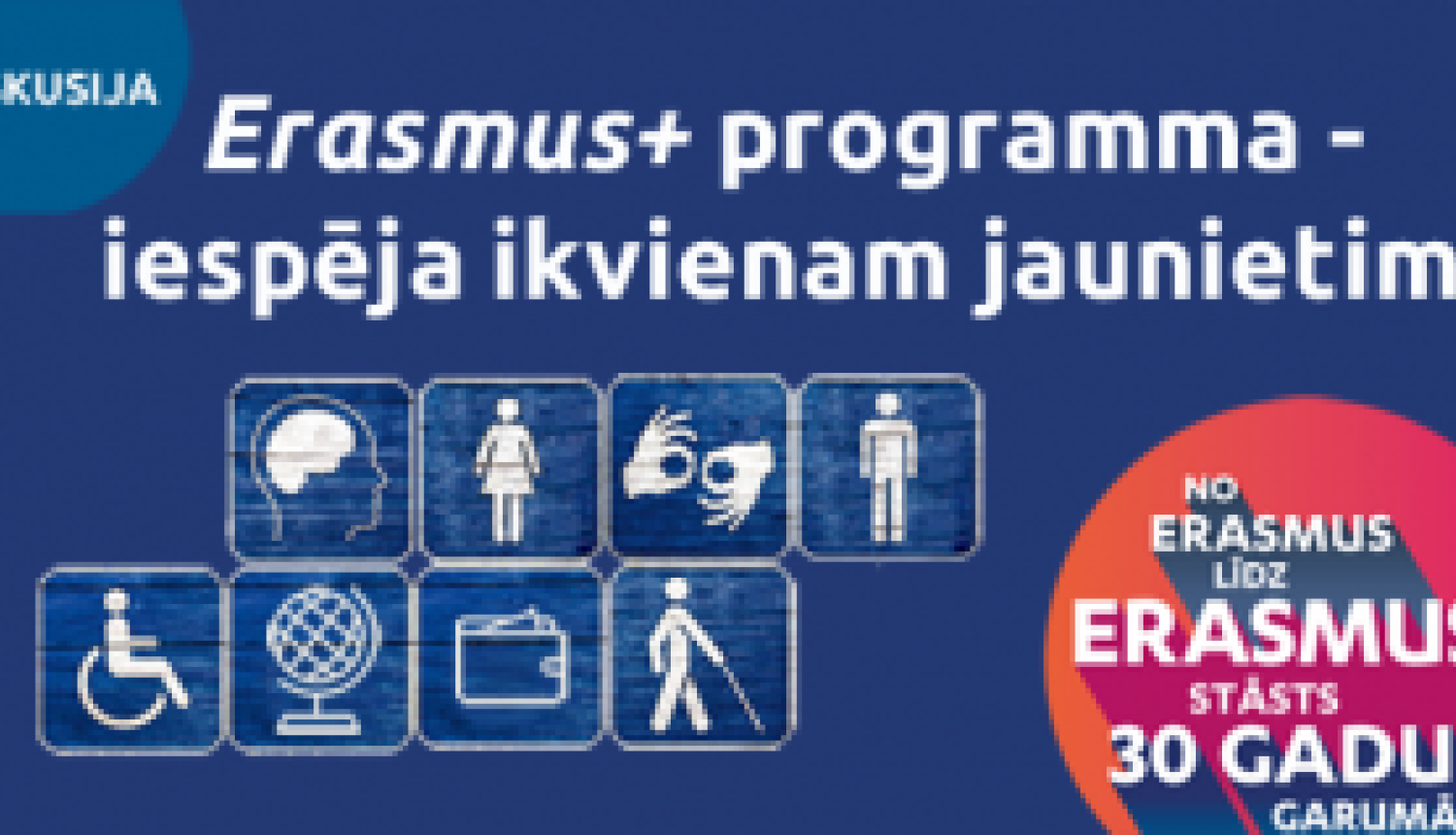 Diskutēs par Erasmus+ mobilitātes iespējām jauniešiem ar speciālām vajadzībām un ierobežotām iespējām